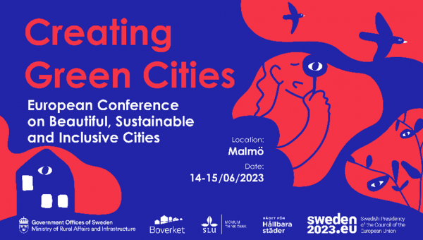 Grönare städer är nödvändigt och möjligt.Logga från EU-konferensen Creating Green Cities