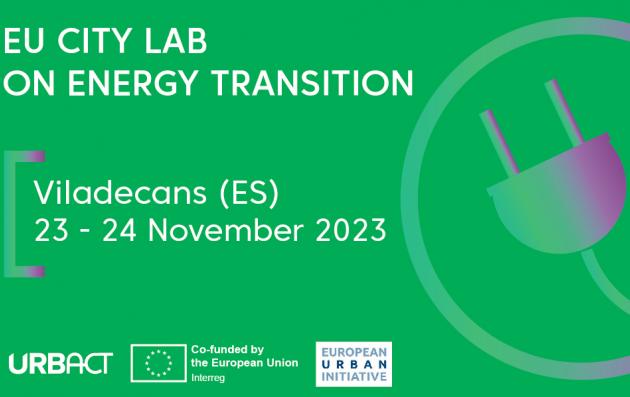 EU City Lab on Energy Transition. Bild på en grön logga för organisationen