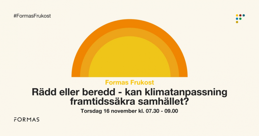 Formas frukost: Rädd eller beredd - kan klimatanpassning framtidssäkra samhället?