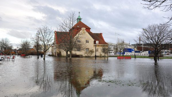 Forum för klimat och kulturarv 2024. Äldre hus som speglar sig i en sjö eller vattendrag