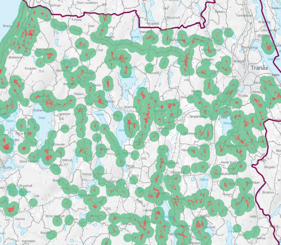 Vägledning om kartläggning inom grönplanering. Webbgis för grön infrastruktur, Jönköpings län